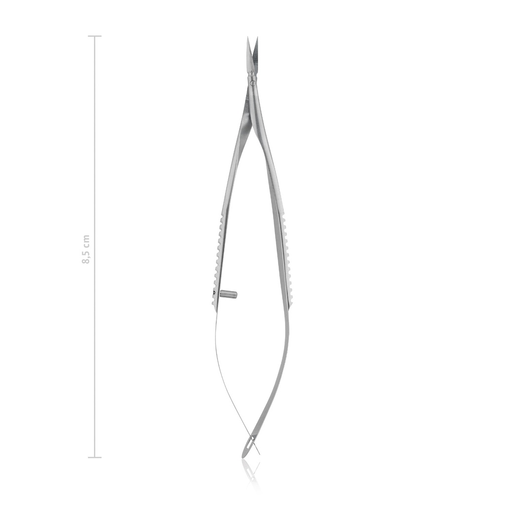 Kapsulotomie-Schere Gills-VANNAS, gebogen, spitz, 7,0 mm lange Klingen, Länge 8,5 cm