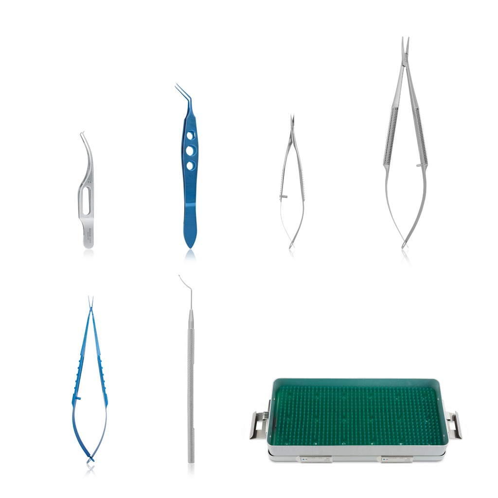Phako-Instrumente-Kit, bestehend aus 6 hochwertigen Instrumenten