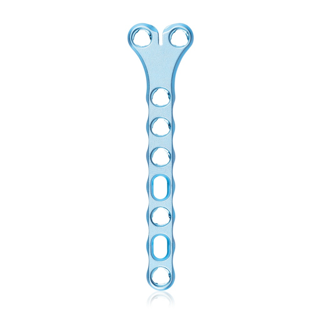 EickLoxx Small Contour 3.0 Y-alakú csontlemez, 9 lyuk, 18 × 72 mm, 2.7 / 3.5 rendszer, világoskék