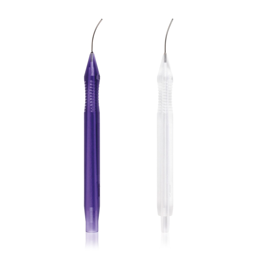 Sistema I/A 22G, bimanuale, punte lucide, cannule curve, Ø 0,45 mm / 1 manico aspirazione Ø 0,35 mm, per PhacoVet,monouso