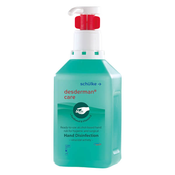 Schülke Desderman® Care Gel igienizzante mani, flacone da 1 litro con dosatore a pompa