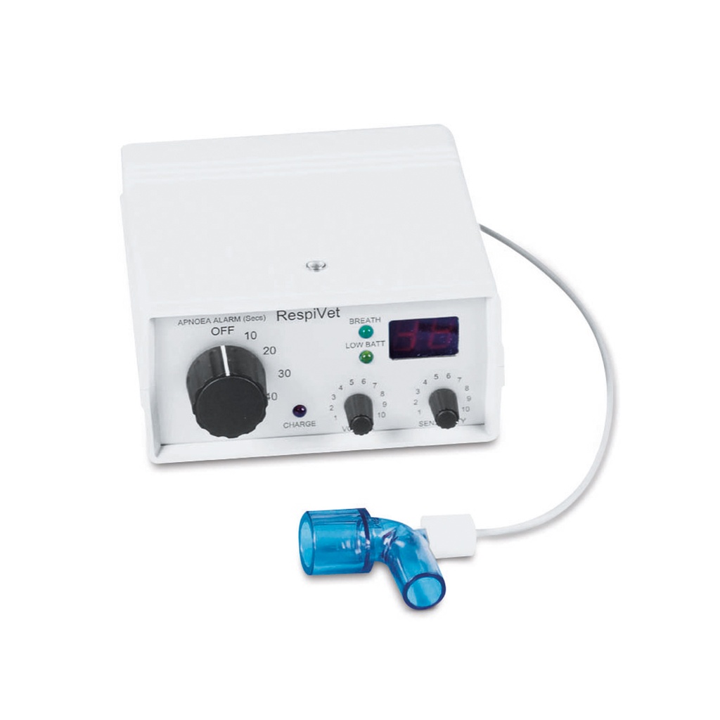 Monitor respiro RespiVet completo di trasformatore, raccordo e sensore con cavo