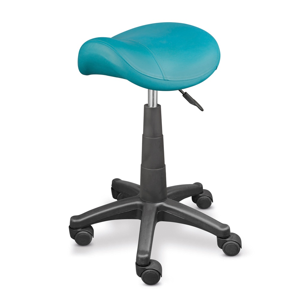 Sedia da visita ZWEEZI, con ruote e sella, regolabile in altezza da 55-85 cm colore EVERGREEN