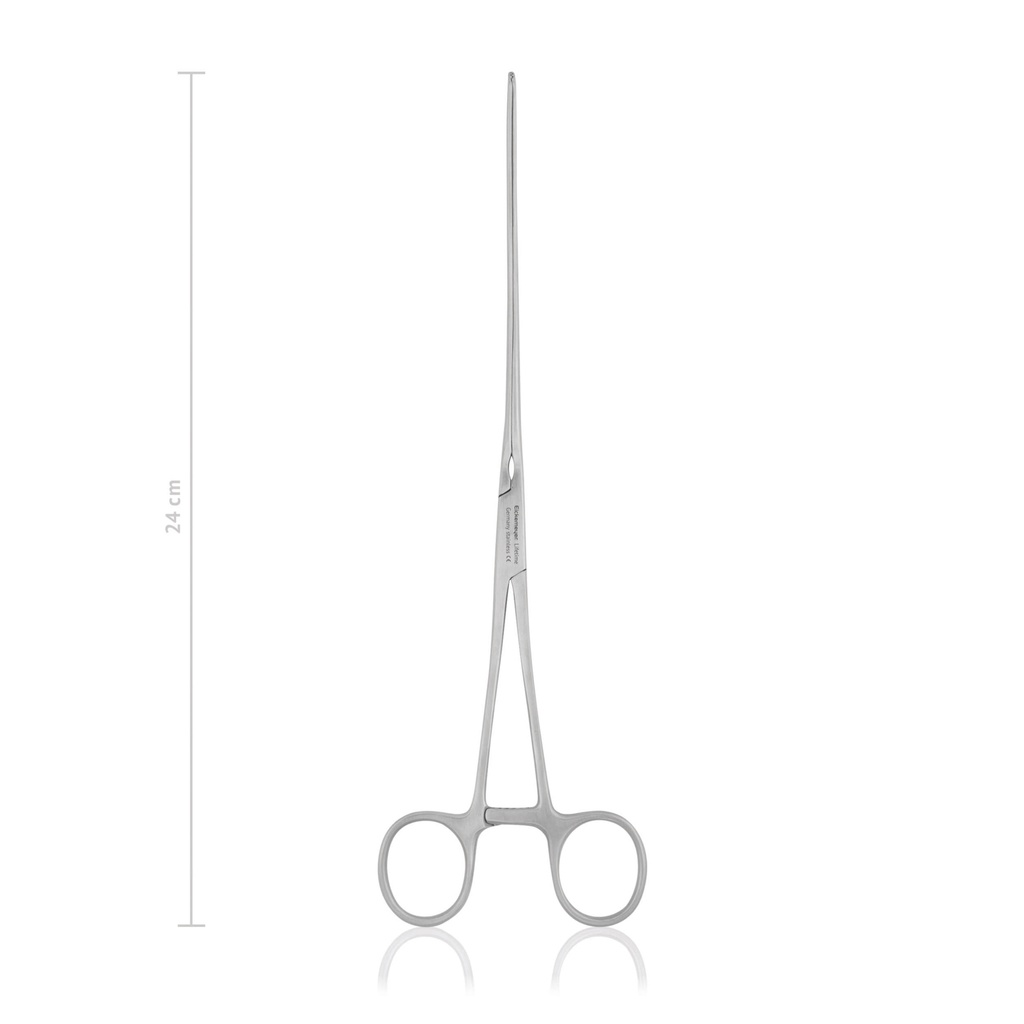 [144924] Pinza intestinale DOYEN, 24 cm, curva, longitudinale