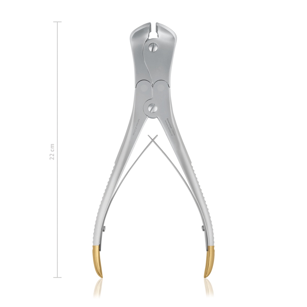 Pinza taglia fili, 22 cm, per fili morbidi fino a 3,5 mm risp. fili duri a 2,5 mm, con inserti in