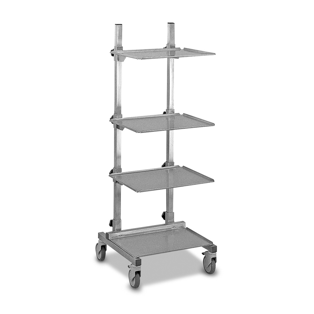 [306160] Carrello per endoscopia in acciaio inox ENDOCART, con mensole regolabili, superficie 60 x 60 cm