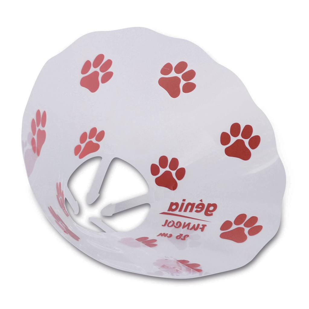 Collare FUNCOL, 25 cm,con impronte di colore rosso; confez. da 12 pz