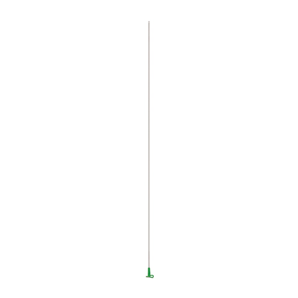 [451221] Catetere urinario in plastica, punta arrotondata,2 fori laterali,tappo VERDE di chiusura, con cono Luer, 2,1 x 500 mm