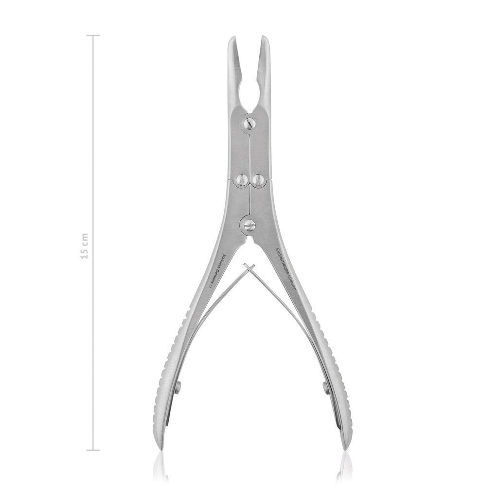 Pinza taglia ossa BÖHLER, curva, doppia azione, 15 cm