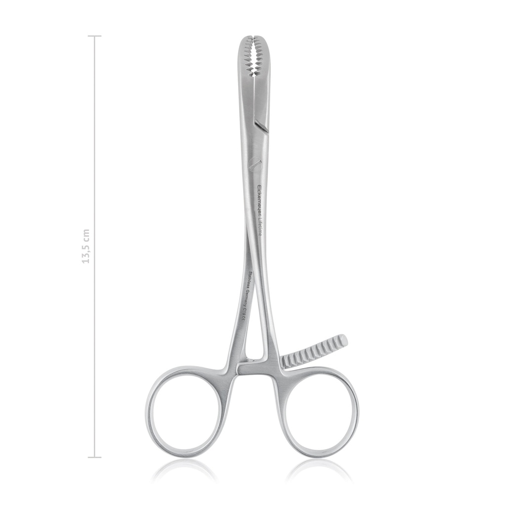 Pinza per riposizione ossa con dente di arresto, 13,5 cm, per gatti e cani di piccola e media taglia