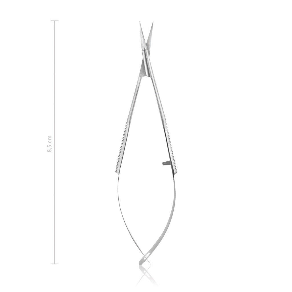 [172208] Forbici cataratta secondaria VANNA, mod. TÜBINGEN, 8,5 cm, curve, punte acute.