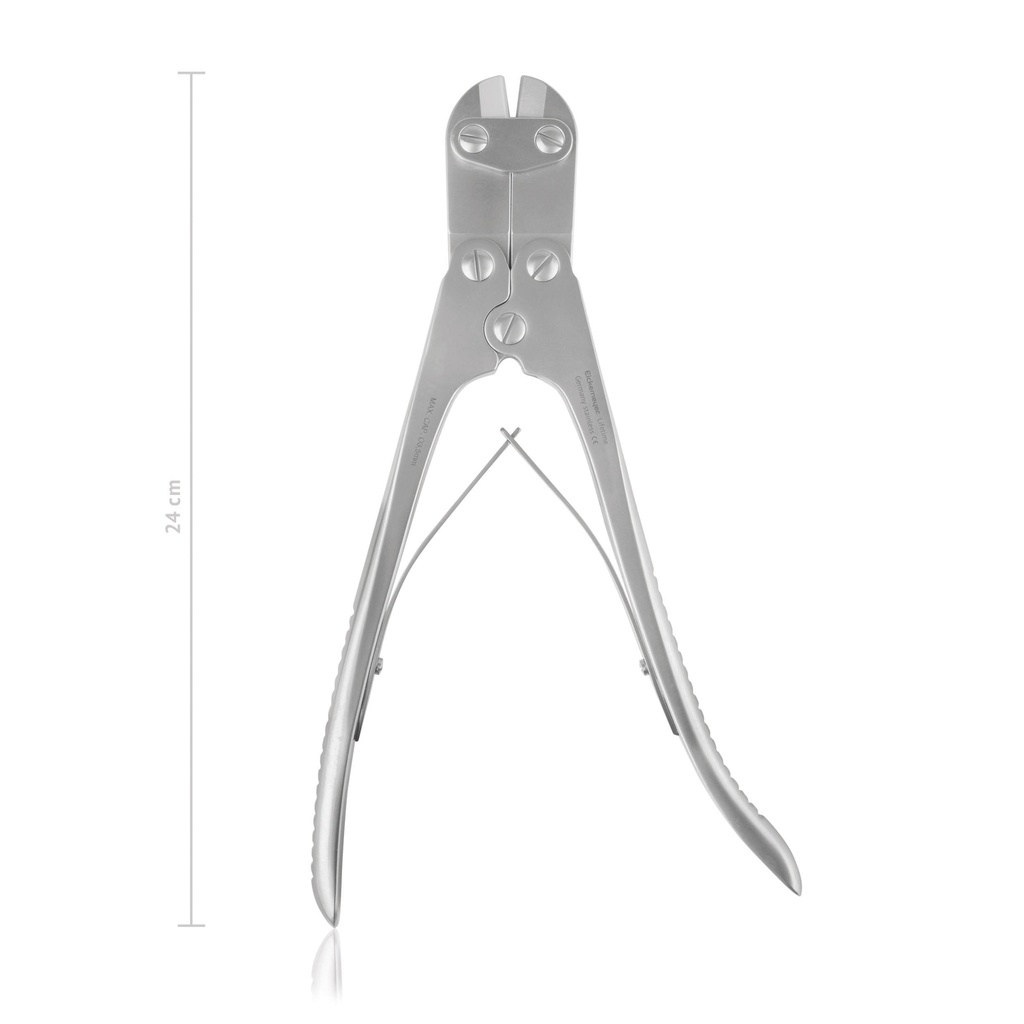 Pinza tagliente, per placche e fili fino a 3,5 mm di diametro, con inserti in carburo di tungsteno
