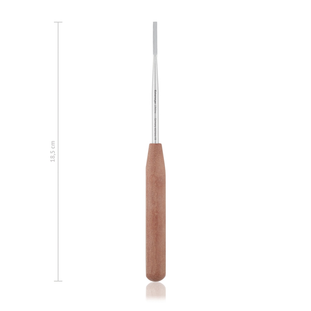 Scolla-Periostio con manico in finto legno, 18,5 cm, 3mm, acuto