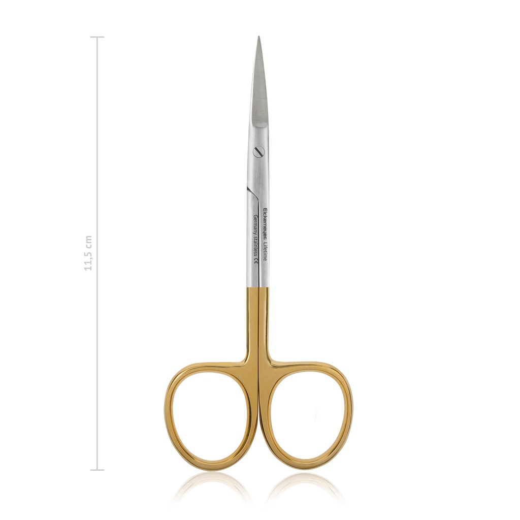 Forbici delicate 11,5 cm, dritte, punta acuta, TC