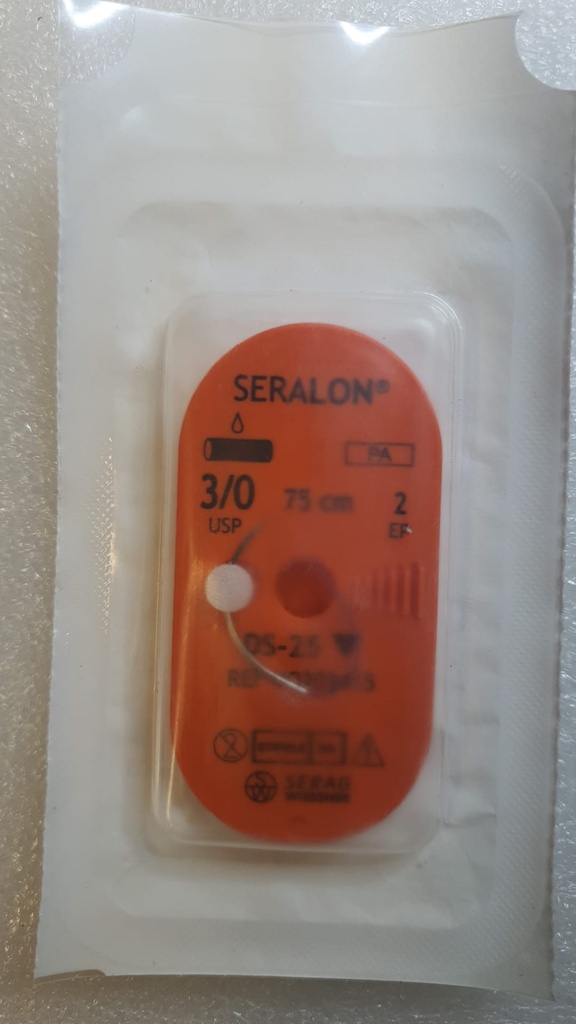 Seralon EP 2, USP 3/0, ago triangolare 25 mm