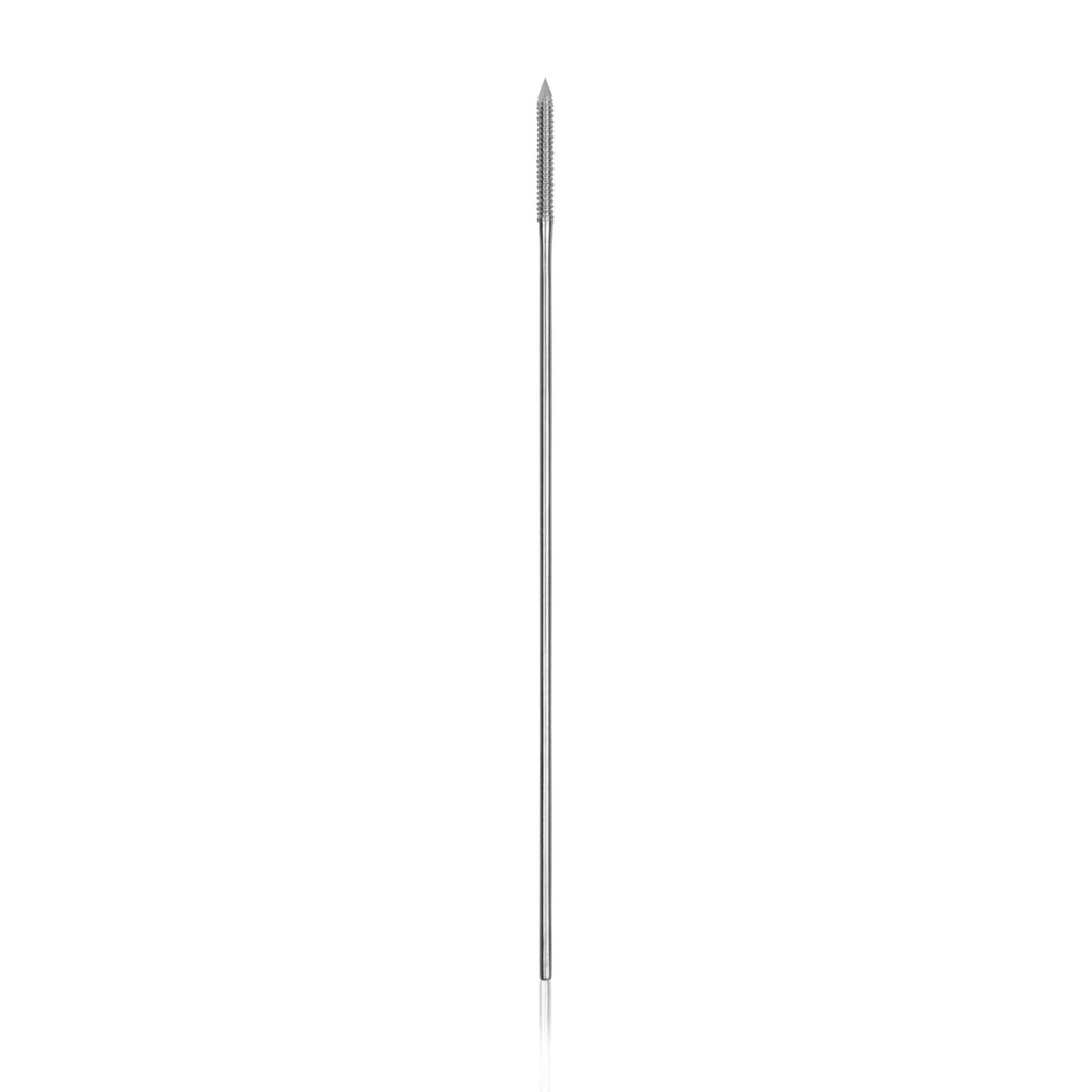 [180572] Chiodo di Steinmann passo positivo D= 1,5 mm, filetto anteriore  D= 2 mm, L 100 mm