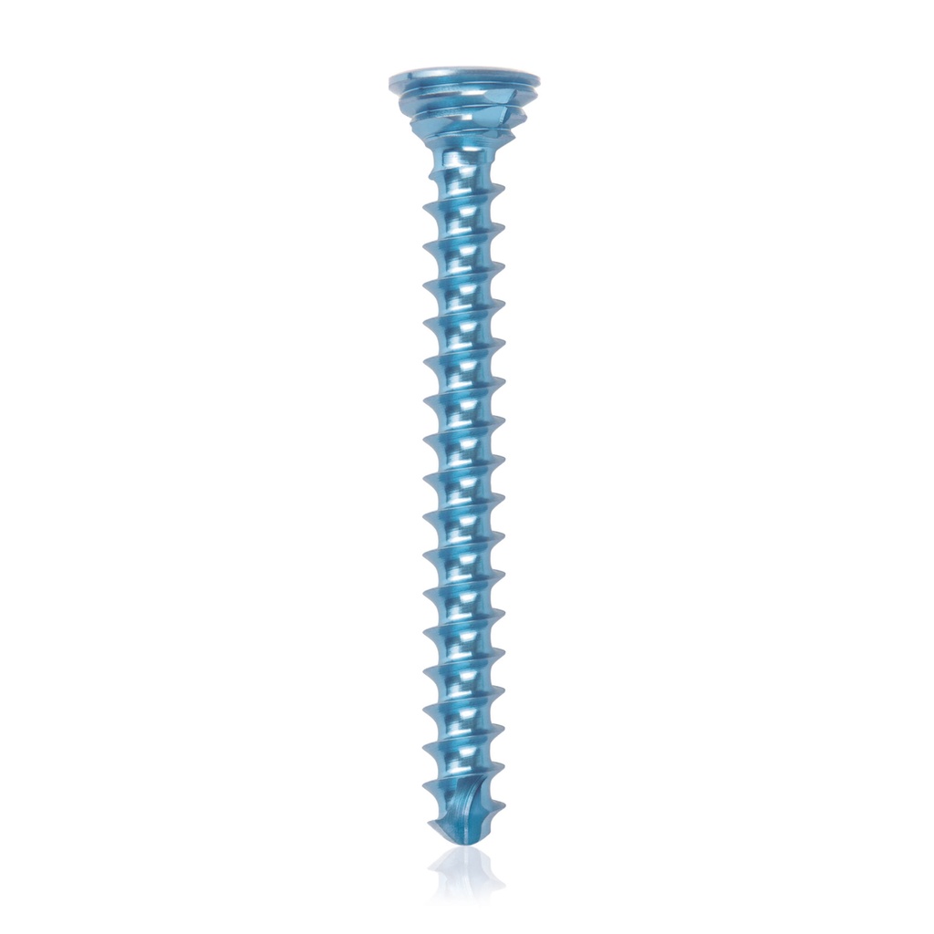 Titán zárócsavar Ø2,7 × 26 mm, szögstabil, többirányú, kék, Torx 10, önfúró, önmetsző