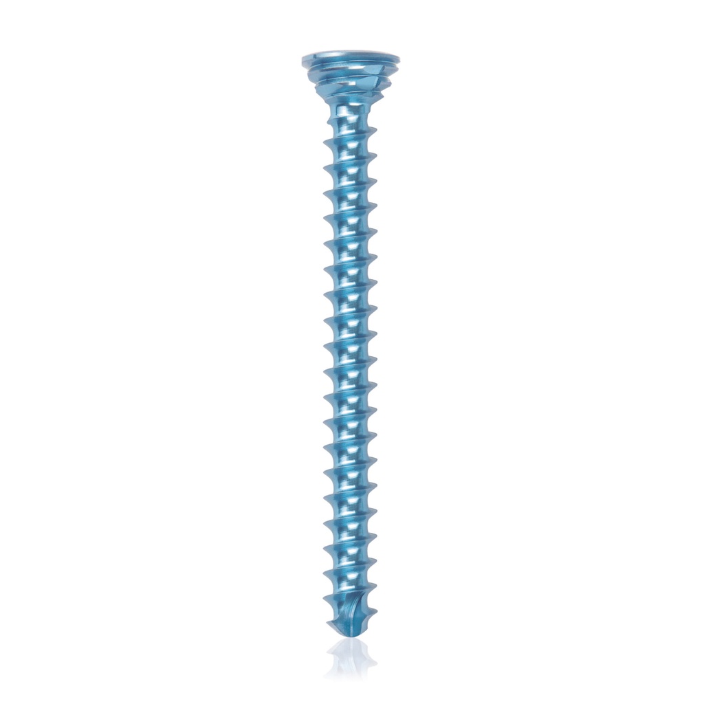[185545] Titán zárócsavar Ø2,7 × 30 mm, szögstabil, többirányú, kék, Torx 10, önfúró, önmetsző