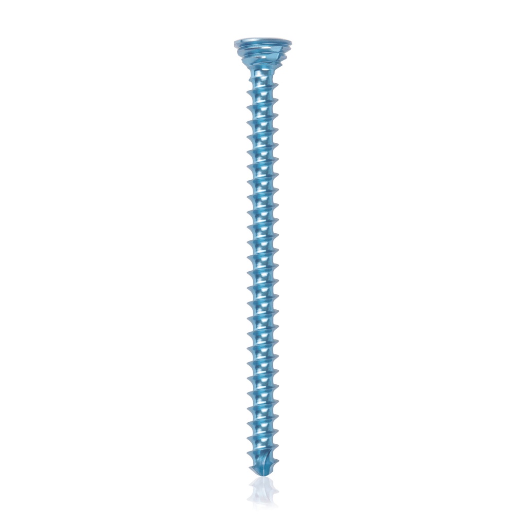 [185603] Titán zárócsavar Ø2,7 × 38 mm, szögstabil, többirányú, kék, Torx 10, önfúró, önmetsző