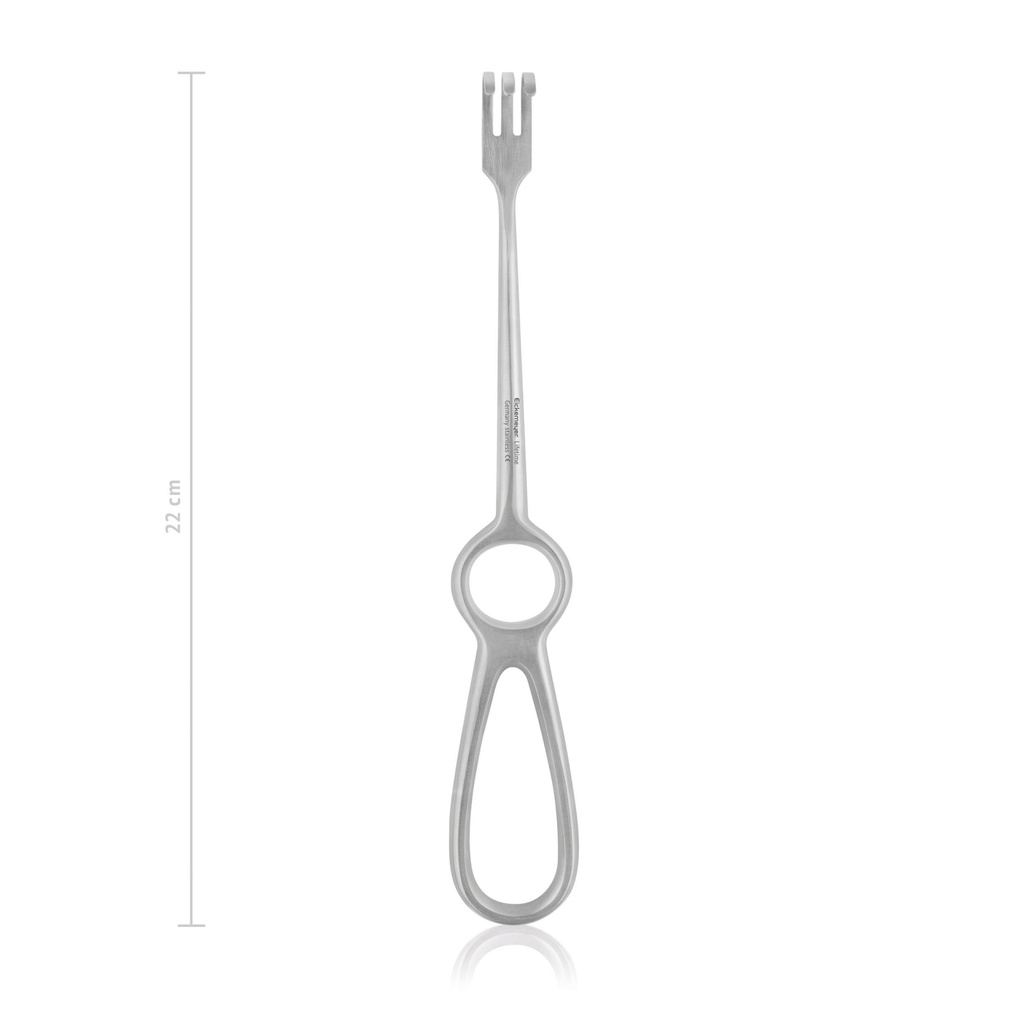 [160503] Divaricatore VOLKMANN, 22 cm, 3 denti, punta acuta, 9 x 13 mm