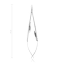 Portaghi  CASTROVIEJO, 14 cm, curvo, con fissatore