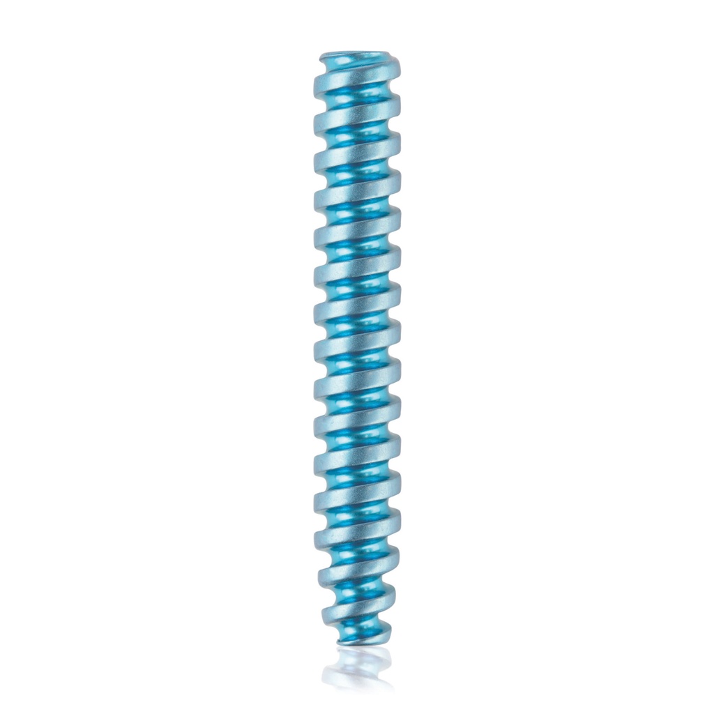 Titán interferenciacsavar, Ø3,5 x 24 mm, kanülált, kanül Ø1,1 mm, világoskék színű, HEX 2,0