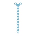 Plade til EickLoxx Micro sæt. Y-formet, 1,0 mm med 12 huller. 44,5x3,5x1,0 mm. Lyseblå