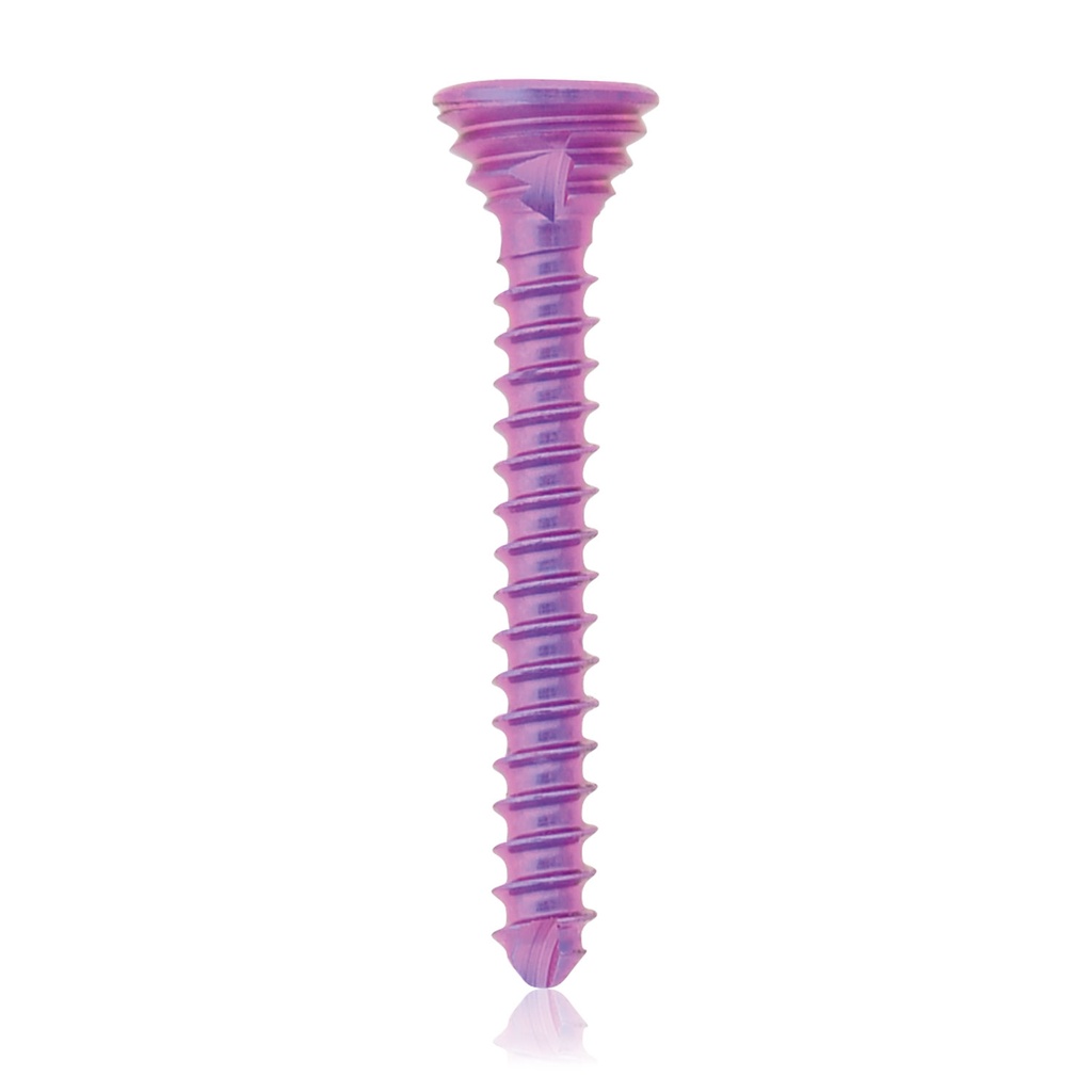 Titanium låseskrue Ø:1.2 x L:10 mm, multidirektional, lilla, torx 6 selvskærende