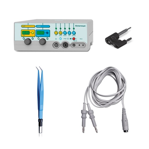 [A32313502] EickTron 160 W elektrosebészeti egység + 323105 bipoláris csipesz + 323106 bipoláris csatlakozókábel + 323139 bipoláris csatlakozóadapter