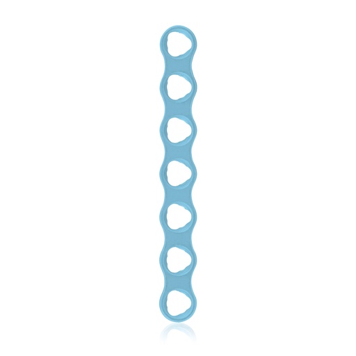 [197410] Plade til EickLoxx Micro sæt. Lige, 1,0 mm med 7 huller: 27,5x3,5x1,0 mm. Lyseblå,