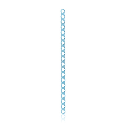 [197412] Plade til EickLoxx Micro sæt. Lige, 1,0 mm med 20 huller: 79,5x3,5x1,0 mm. Lyseblå