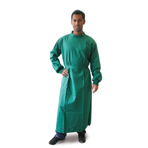 [940703] Camice per sala operatoria modello HANNOVER, cotone, verde, mis. 3, taglia da donna 46/48, taglia da uomo