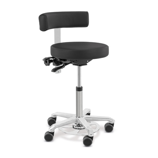 [610195] Sedia operatoria SCORE Medical con sedile rotondo, supporto lombare e comando a pedale